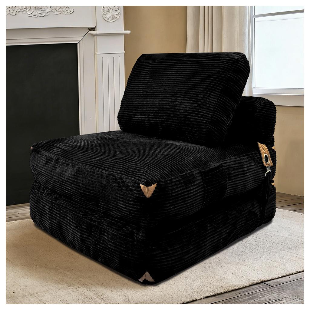 Modern Single-Seater Lounge Sofa with Integrated Storage and Elegant Tassel Accents for a Cozy Living Space