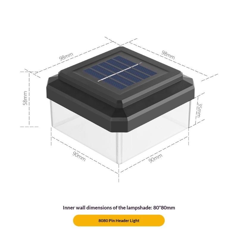 1Pcs Ip65 Waterproof Solar Fence Lamp Solar Led Light Post Cap Lights Led Fence Lighting Fence Warm White Home Garden Decoration