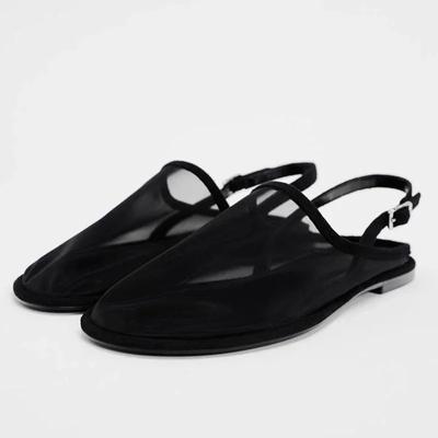 Fashion Flats Mesh Sandals Women Casual Slingback Shoes Designer New Flip Flops Walking Fashion Cozy Mujer Trend Dress Female Zapatillas