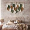 Bohemian Handmade Woven Tapestry Headboard Living Room Background Wall Decoration Colorful Leaf Decoration