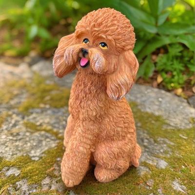 Dog Statue Animal Sculpture Creative Realistic Home Decor Puppy Figurine Lawn Ornament for Bedroom