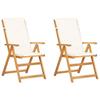 VidaXL Garden Reclining Chairs 2 Pcs Brown Solid Acacia Wood