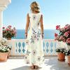 Women's Sleeveless Soft Long Maxi Dress Fresh Design for Beach Vacation & Daily Wear,Elegant Summer Versatile Dress