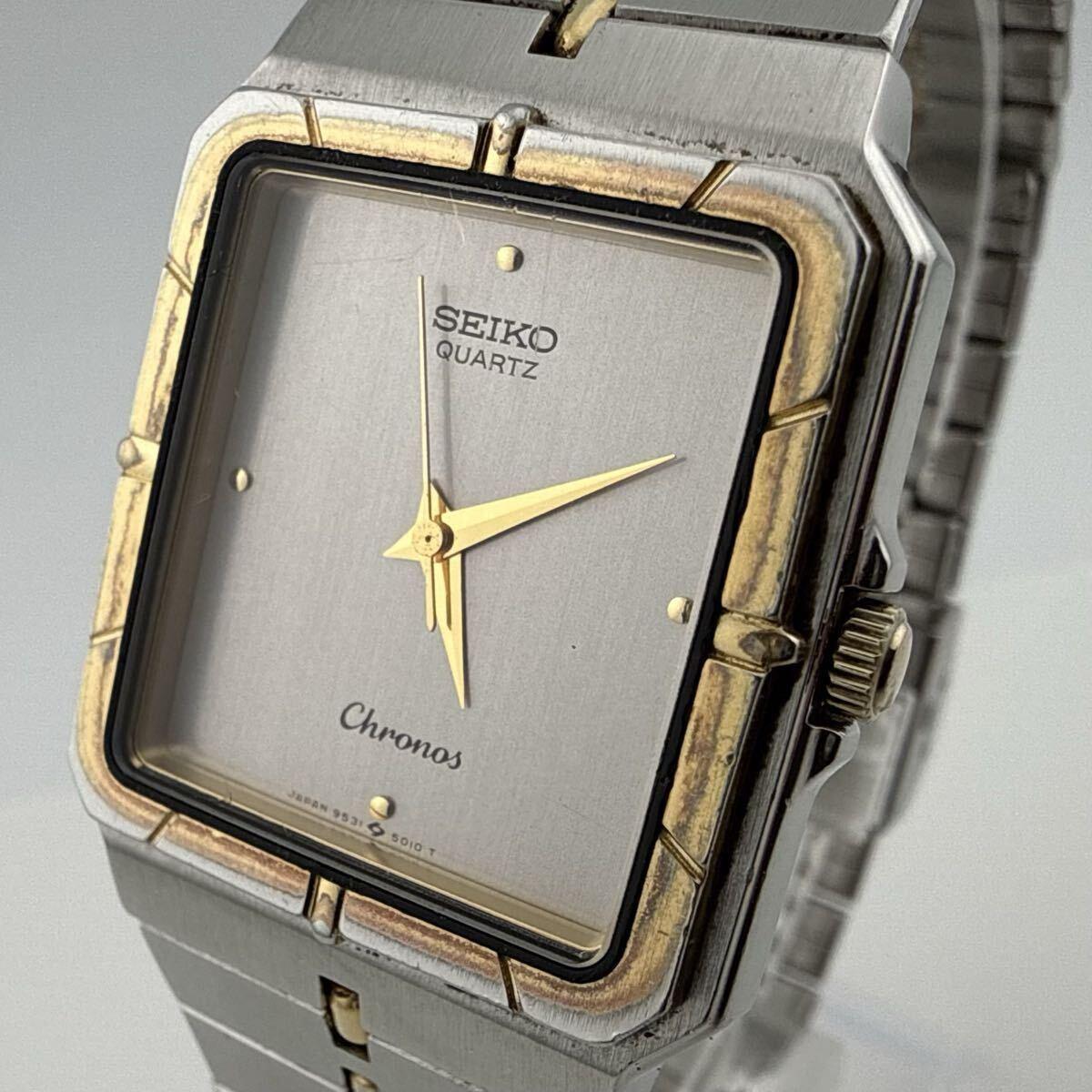SEIKO 9531-5010 Мужские часы Seiko Chronos Кварцевые Рабочие Батарея заменена [O433]
