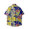 Hong Kong Style Tide Brand Flower Shirt Retro Hawaiian Style Loose Beach South East Asia Tide Shirt Men Ins Japanese Short Sleeves