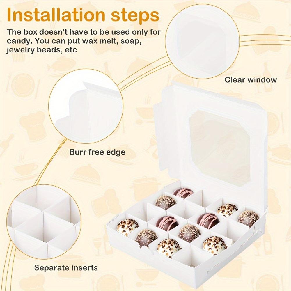 12 unidades Caja de Embalaje de Regalo con Ventana de Papel Cajas de Panadería para Pastel, Chocolates, Galletas, Tarta y Más Pasteles, Detalles de Cumpleaños, Regalos para Fiesta de Boda, Horneado