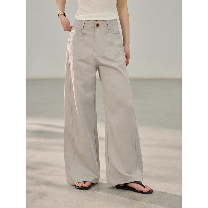 

Ge Ming Women s Korean Style Straight Wide-Leg Pants - 2026 Spring, Floor-Length AD093 M (105-120 cm) серебряный серый
