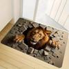 1pc 2D Optical Illusion Lion Doormat Breaking Through The Wall Non-Slip Welcome for Indoor Washable Home Decoration Carpets