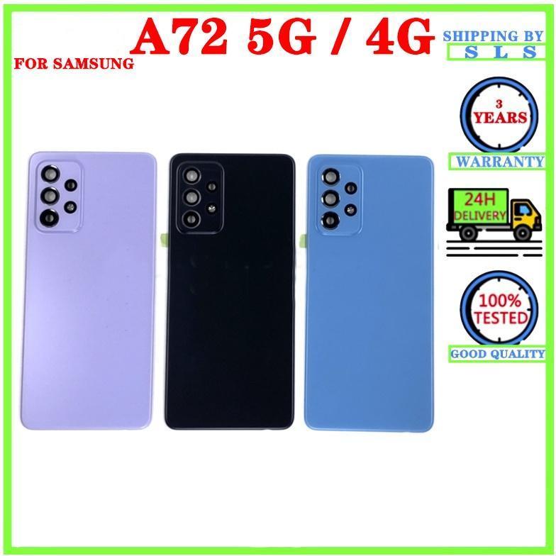 Back Housing Back Battery Cover LCD Front Middle Frame For Samsung Galaxy A72 4G 5G A725 A726 Camera Lens Rear Door Housing
