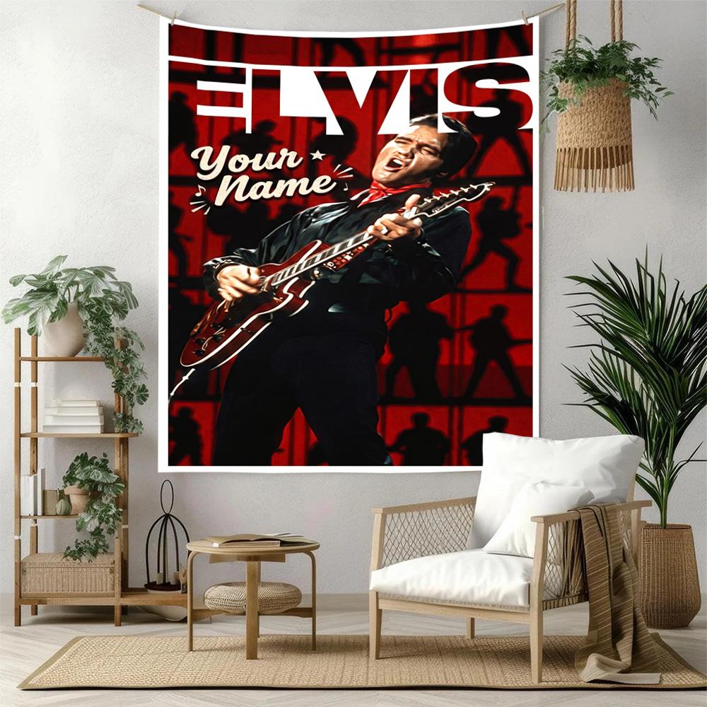 Elvis Presley Custom Wall Tapestry Foldable Wall Tapestry Non-Fading Color Great for Bedroom Wall All-Season Use Gifts For Family Or Friends