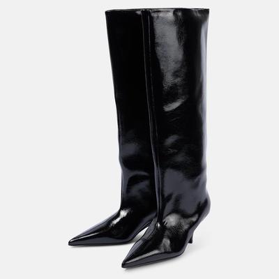 Mikrofaser Herbst Winter Schuhe Stiletto High Heels Plus Größe 45 Größe 44 Größe 46 Frauen Warm Halten Overknee Stiefel