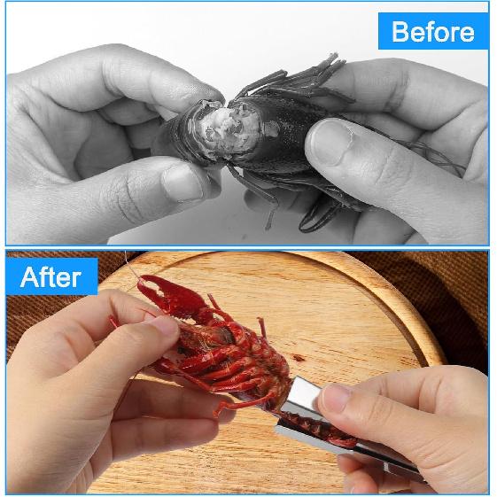 3pcs Crawfish Peeler Tool, Stainless Steel Shrimp Peeler, Crawfish Tail Remover Tool Easy to Clean for Kitchen Seafood Enthusiasts Seafood Shelling