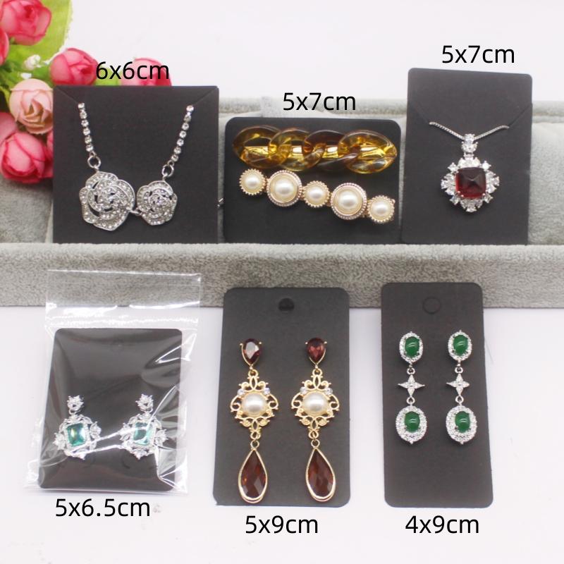 Lot de 50 cartes multi-formats en papier blanc/kraft, pour boucles d'oreilles, colliers et bijoux