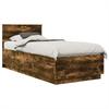 Bed Frame Smoked Oak 70 X 190 Cm Engineered Wood