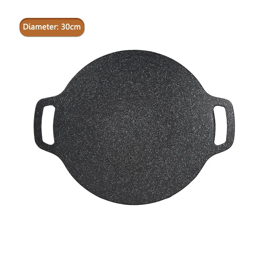 BBQ Grill Pan Non-stick Cooking Pans Multi-purpose Induction Cooker Round for Outdoor Camping Kitchen Bakeware Household Tools