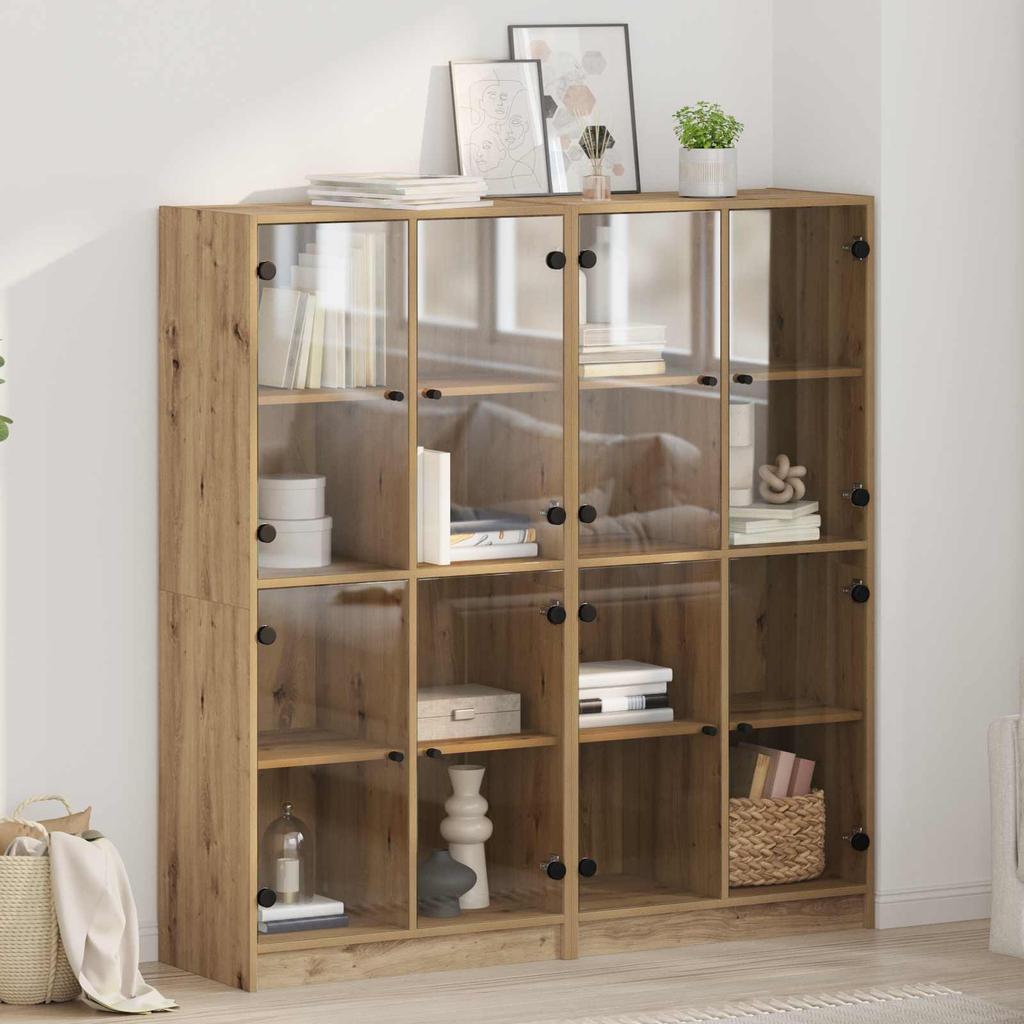 Highboard 2 Pcs Artisan Oak 68 X 37 X 142 Cm Engineered Wood
