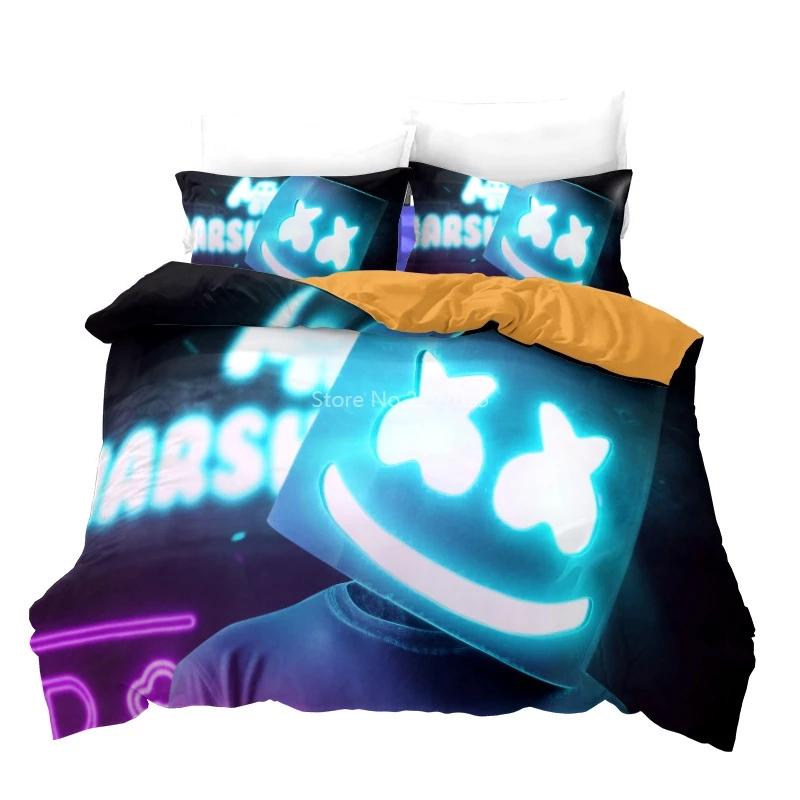 Marshmello Chris Comstock Doctom 3d sada ložního prádla Sada potištěných povlaků na přikrývku Sada povlaků na polštář Twin Full Queen Sada ložního prádla King Sada ložního prádla