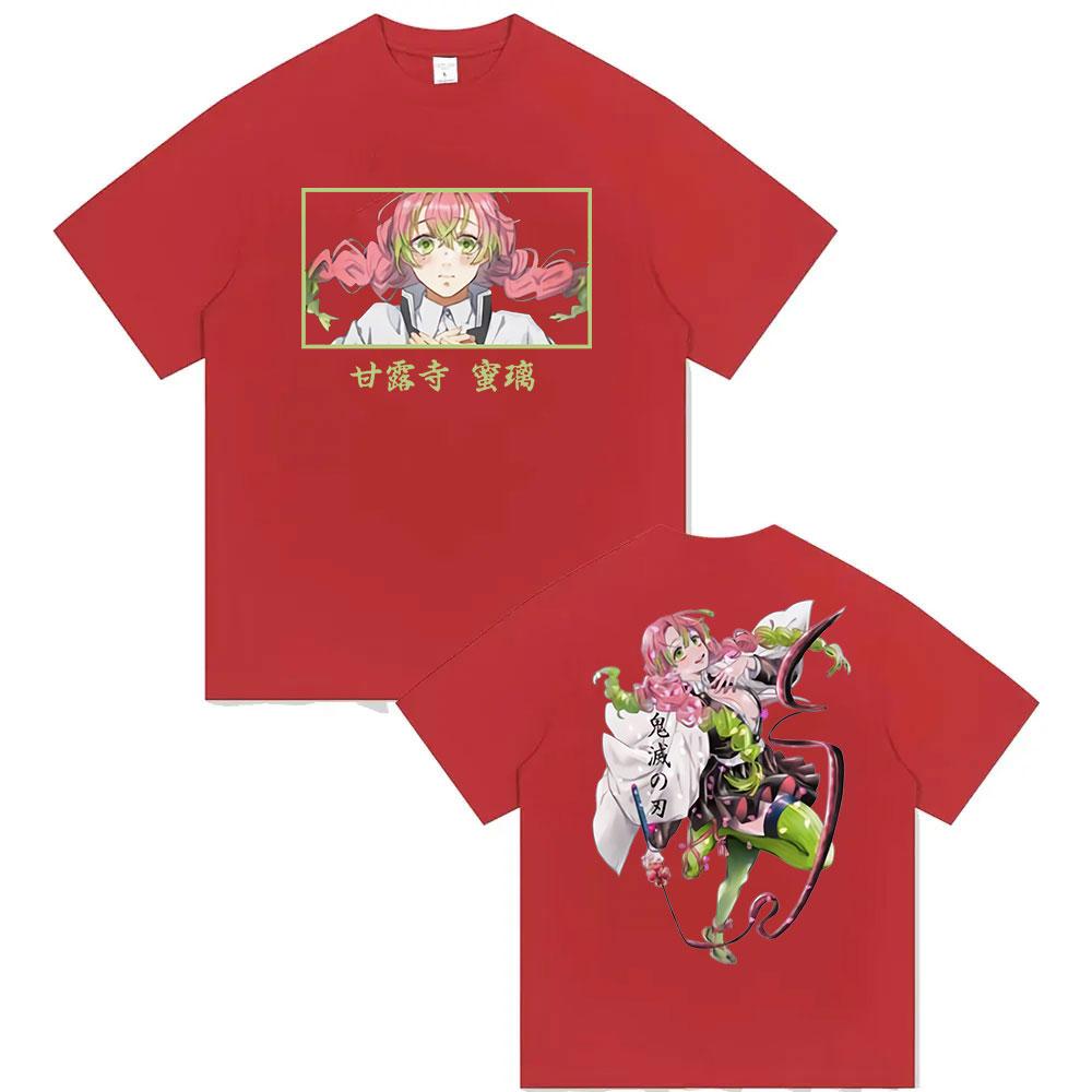 Anime Demon Slayer Kanroji Mitsuri T Shirt Kimetsu No Yaiba Aesthetic Clothing T-shirts Unisex Fashion Oversized Cotton T-shirt
