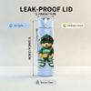 1PC Teddy Bear Green Army Outfit Print 750ml Color Plastic Sports Water Bottle Leakproof Flip Straw Lid Suitable for Sports Office Home Use