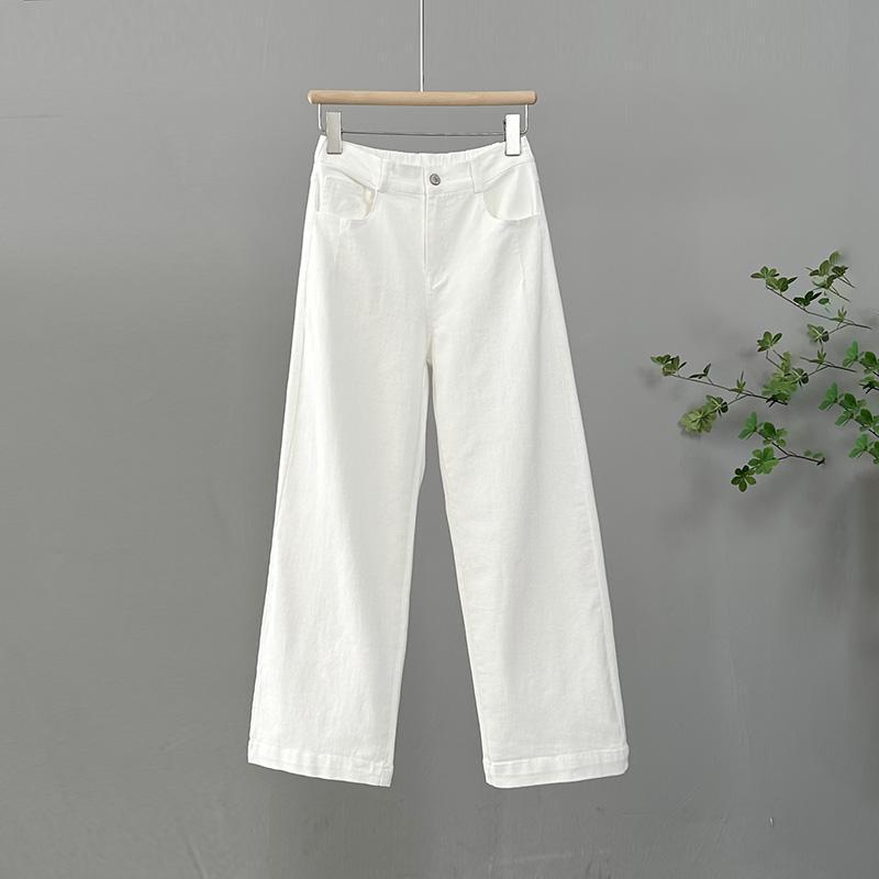 Women's Summer High Waist Slimming Versatile Pants - Loose, Plus Size, Narrow & Wide Leg Options, Thin Casual Straight Leg Design.