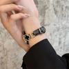 20mm 22mm Luxury Clover Diamonds Strap For Samsung Galaxy Watch 6 4 Classic 3 5 Pro 40 44 42 46 mm Leather Bracelet Women Band
