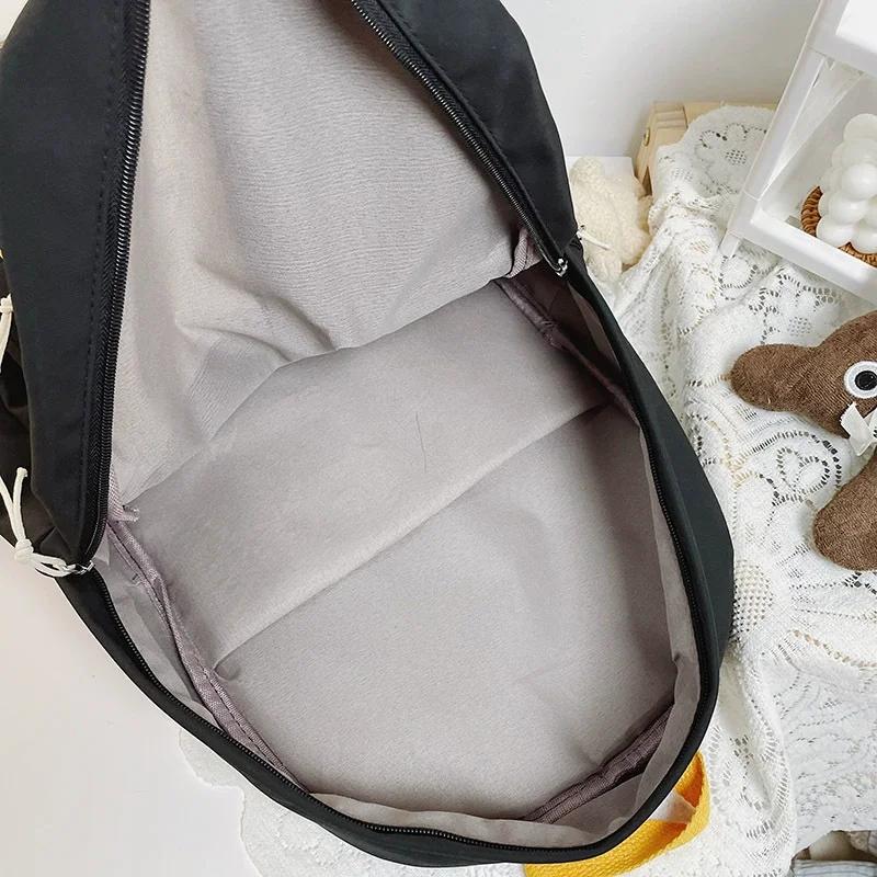 Korean Cute Cartoon Cat Women's Backpack Junior High School Students Schoolbag Large Capacity Nylon Waterproof Travel Backpack