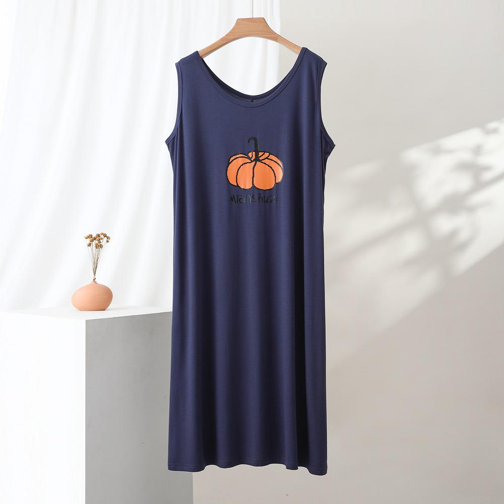 2026 Women's Summer Sleeveless Pajama Dress: Loose, Plus-Size, Printed Loungewear for Home or Outdoor Wear.