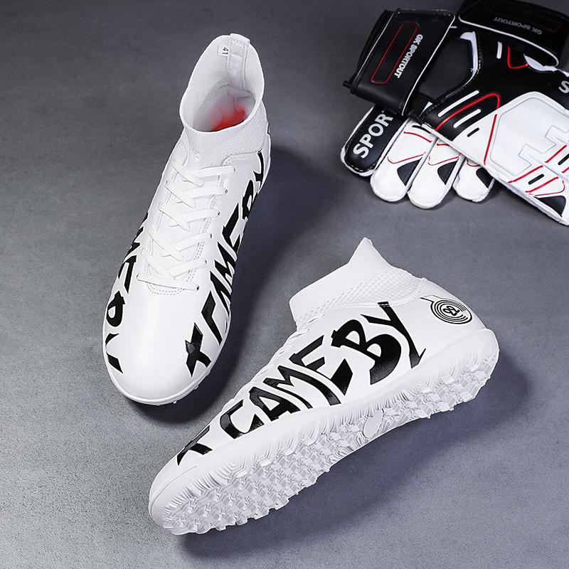 31-48 Men's Elastic Sock Mouth Football Boots Rubber Soft Sole Short Spikes Youth Boys Football Shoes