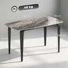 Dining Table For 4 Modern Kitchen Table With Sintered Stone Tabletop Metal Legs Brown