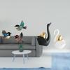 Graceful Wooden Birds And Swans Wall Art Set Elegant Flying Bird Swan Figurines for Garden Study
