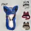 Soft Plush Animal Hat Cute Hat, Furry Cat Ear Headwear, Winter Autumn Fashion Accessory Warm Cap for Halloween Party Costume, Cosplay Accessories