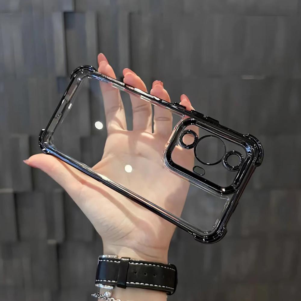 Anti fall transparent phone case For Honor 200 100 90 80 70 60 Pro Casing Soft Silicone TPU Electroplating Clear Lens Protection Back Cover