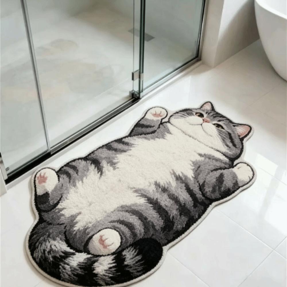 Easy To Clean Home Decor Carpet Anti-fouling Cartoon Carpet Soft Cat-Shaped Area Rug Living Rooms