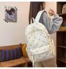 Korean-style Large Capacity Backpack with Cute Bow Embroidery for Female College Students