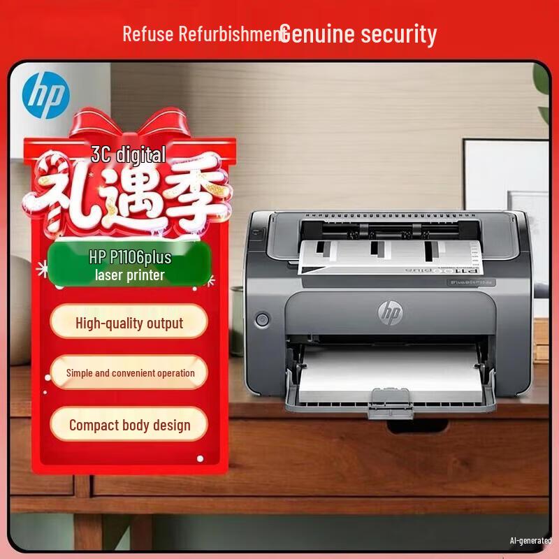 

HP P1106PLUS Black and White Laser Printer CN plug (adapter included)