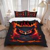 3pc Flame Owl Cover Set - 1 Quilt Cover + 2 Pillowcases, All Seasons Bedroom Setting, Perfect for Home046