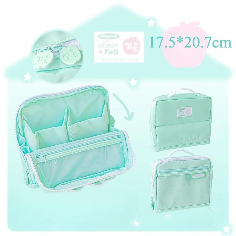 

Cute Pink Storage Bag for Women Large Capacity Cosmetic Bags Light Weight Makeup Storage Organizer Students Fashion Gifts New 17.5 20cm зелёный