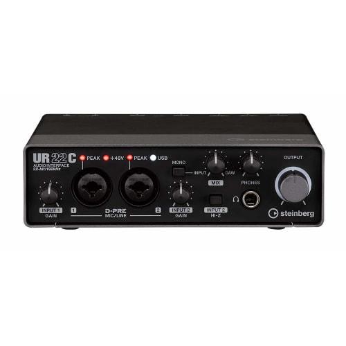 STEINBERG UR22C Audio Interface, 2-in/2-out, USB 3.0 (Type-C) compatible, for Cubase AI, 32-bit/192kHz