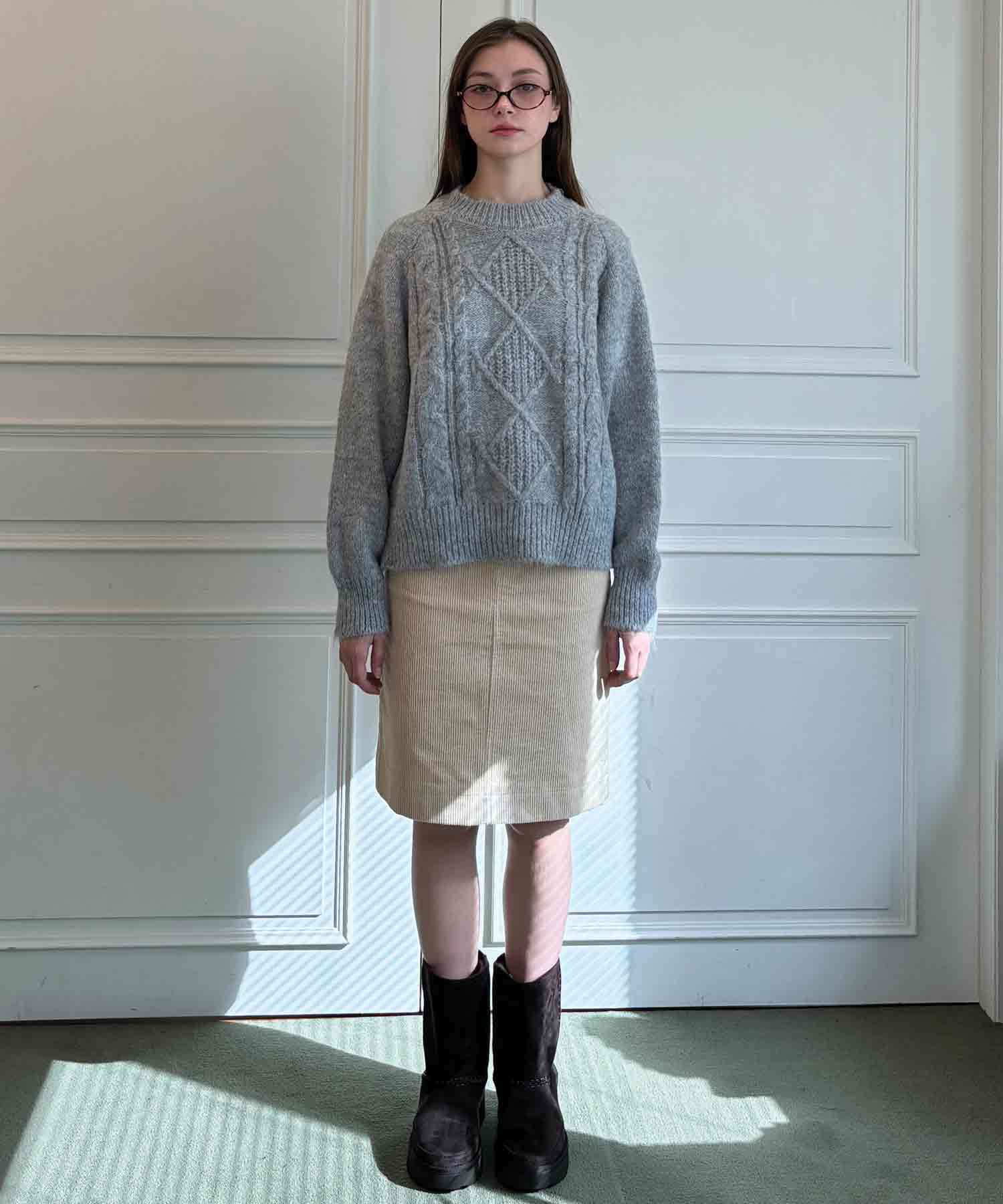 Delaidy Radiant Fisherman Knit (Gray)