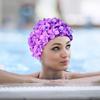 Swimming Bath Cap Breathable 3D Flower Women Bathing Caps Soft Long Hair Diving Hood Ear Protection Pool Accessories