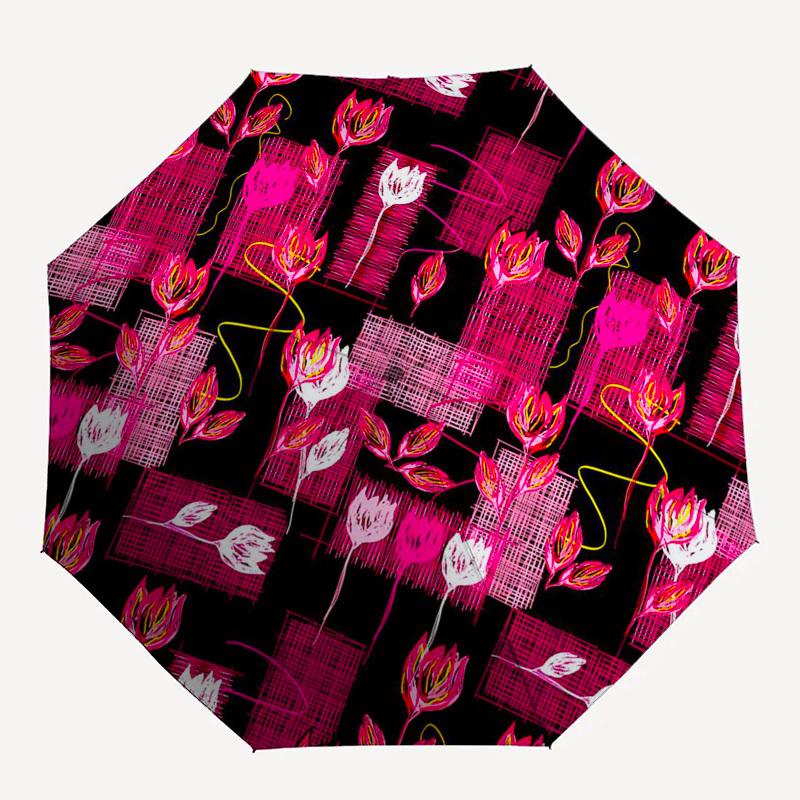 1pc Abstract Floral Pattern Design Umbrella with Plastic Handle,Suitable for All Seasons Umbrellaptys26096