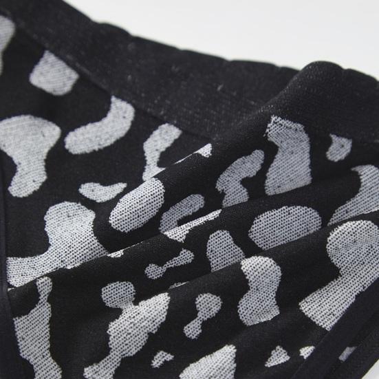 Seamless No Show Thong for Women Milk Cow Print Stretch Breathable Underwear Sexy Mid Rise T-Back Panties