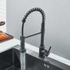 Black Kitchen Faucet, Stainless Steel Mixer Faucet, 360-degree Rotating Spray Nozzle, Kitchen Sink, Hot and Cold Water Faucet.