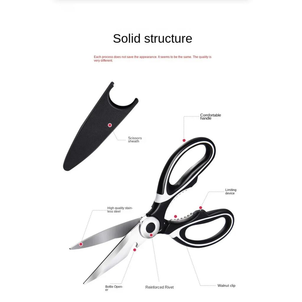Neue Küche Edelstahl Schwerlast Mehrzweckschere Hühnerknochenschere mit Abdeckung zum Öffnen von Flaschen Nussknacker