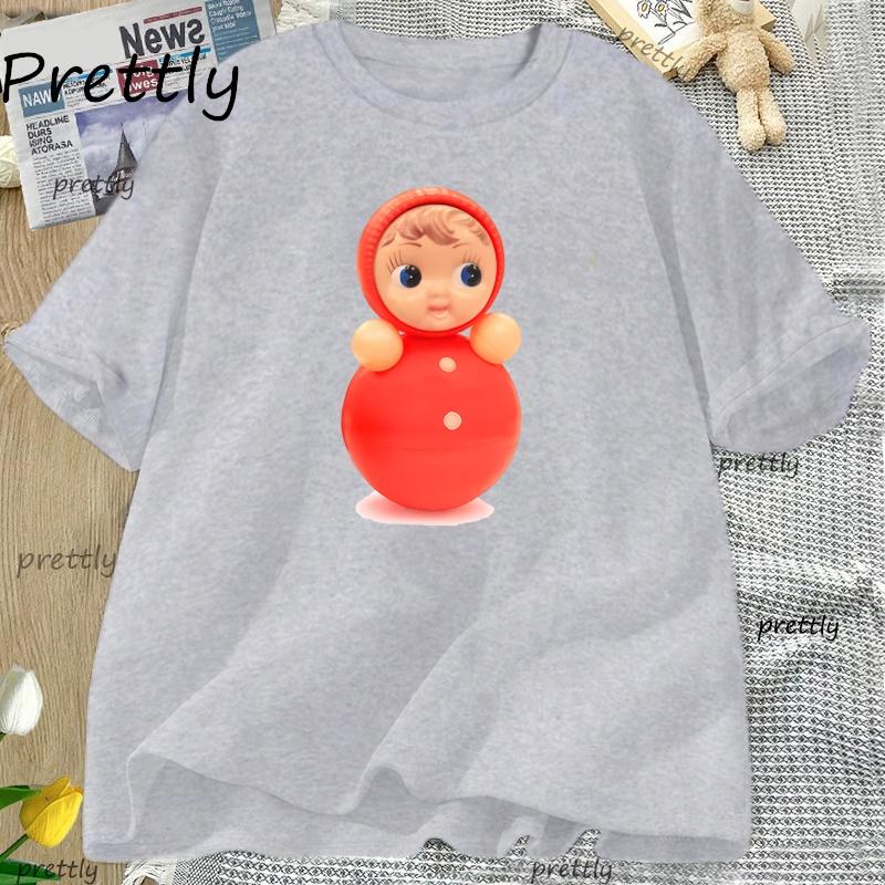 Funny Doll Cotton Cartoon Printed TShirt Womens Fashionable ONeck Loose Short Sleeved Tshirt Female Casual Cute Top Clothes