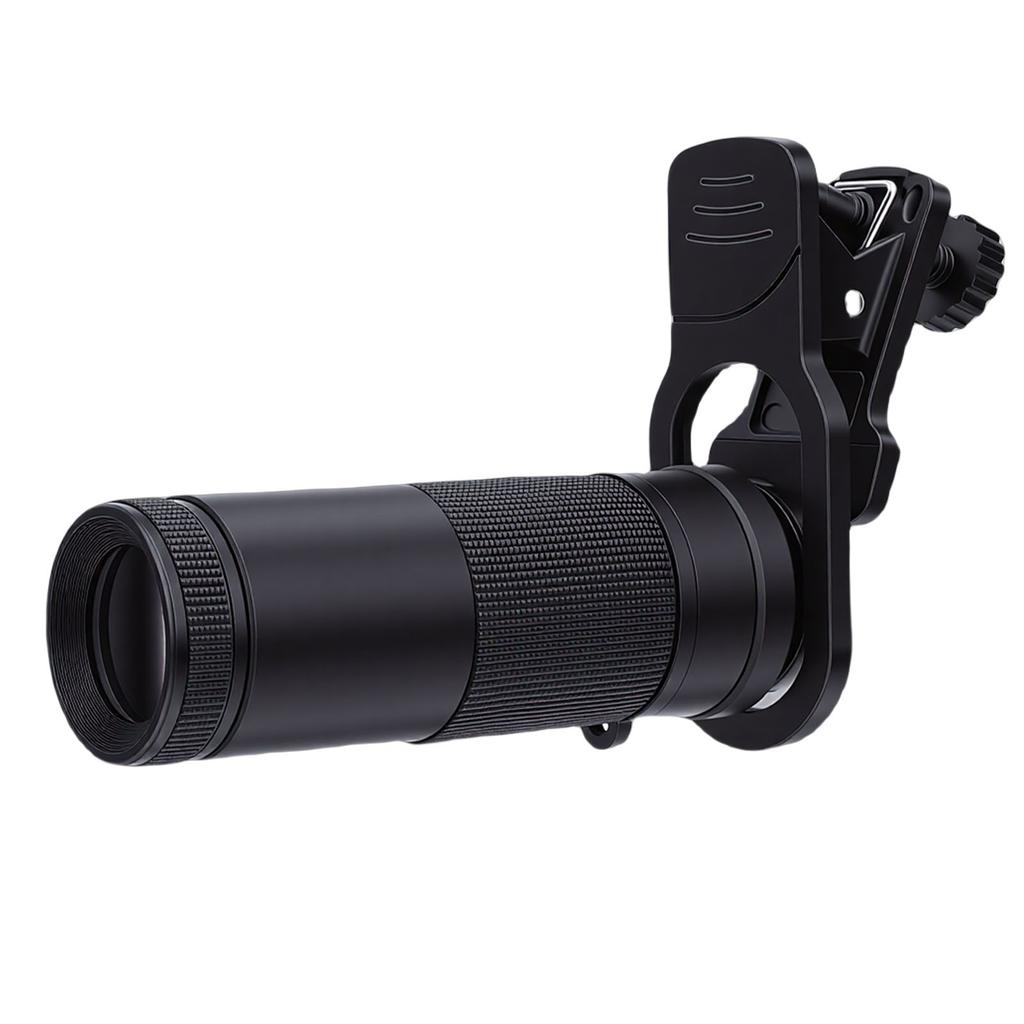 Long Focus Telephoto Phone Lens 8X Zoom Cellphone Camera Lens with Phone Clamp 10.6 Degree Full Screen HD Portable