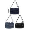 Elegante Borsa a Spalla in Jeans per Uomini e Donne Borsa a Tracolla Casual Cartella alla Moda con Tracolla Regolabile azzurro chiaro