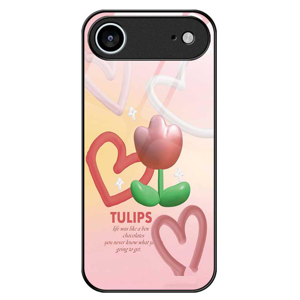 For iPhone 17 Air Case PC TPU Tempered Glass Pattern Printing Phone Back Cover