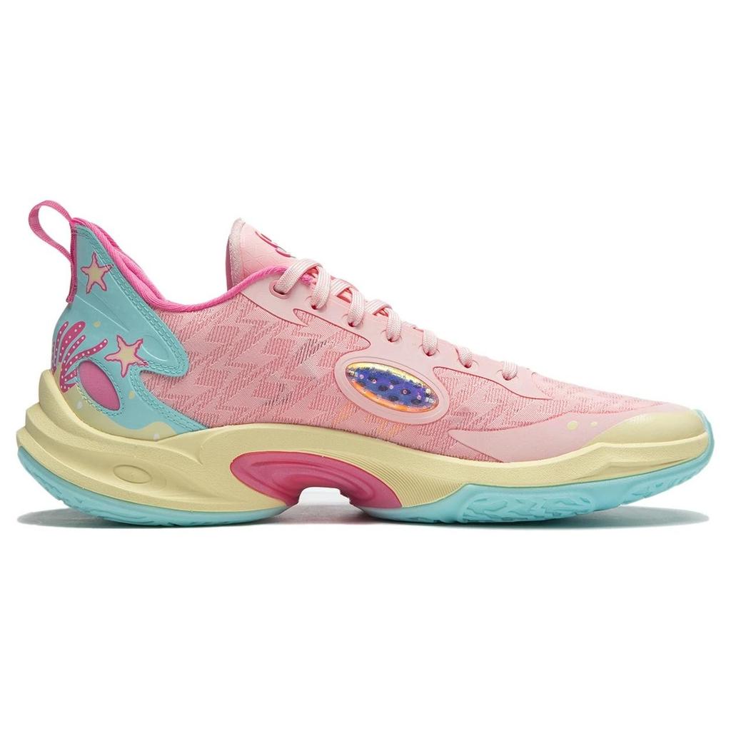 Li-Ning Li Ning Super Light 2024 Basketball Shoes Men's Low Top Peach Blossom Pink/Island Blue ABAU011-8