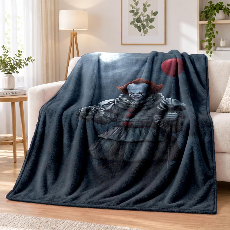 IT Pennywise Flannel Throw Blanket Soft Warm Cozy For Sofa Bed Indoor Home Bedroom Use